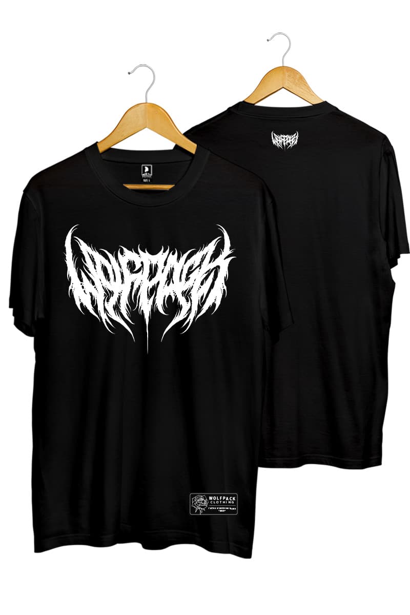 Black t-shirt with CORE LOGO TEE UNISEX print - Wolfpack Clothing