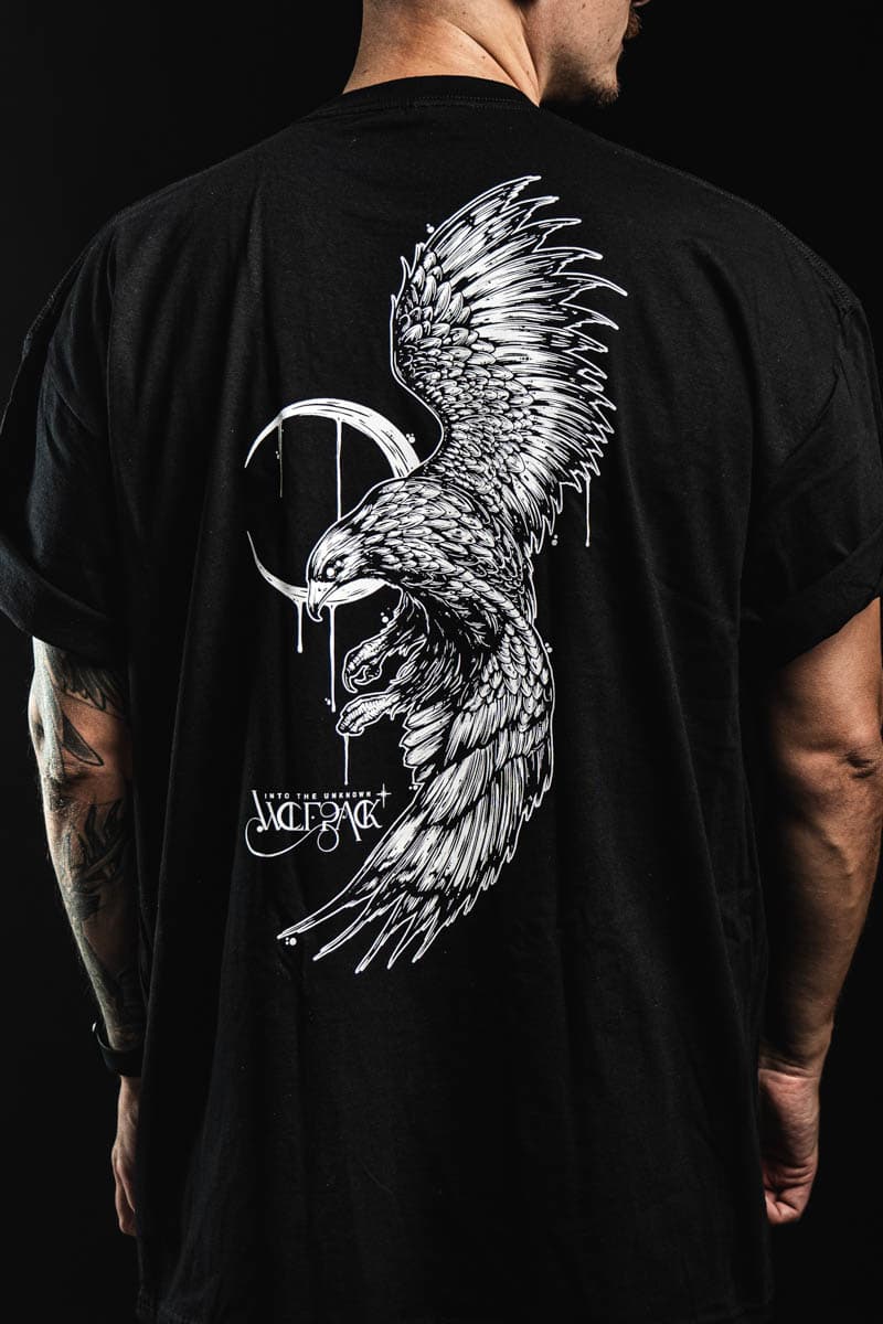 Black t-shirt with CREATURE OF PREY TEE UNISEX print - Wolfpack Clothing