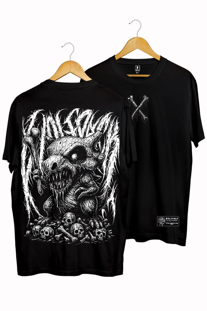 Black t-shirt with DEATHLING TEE UNISEX print - Wolfpack Clothing