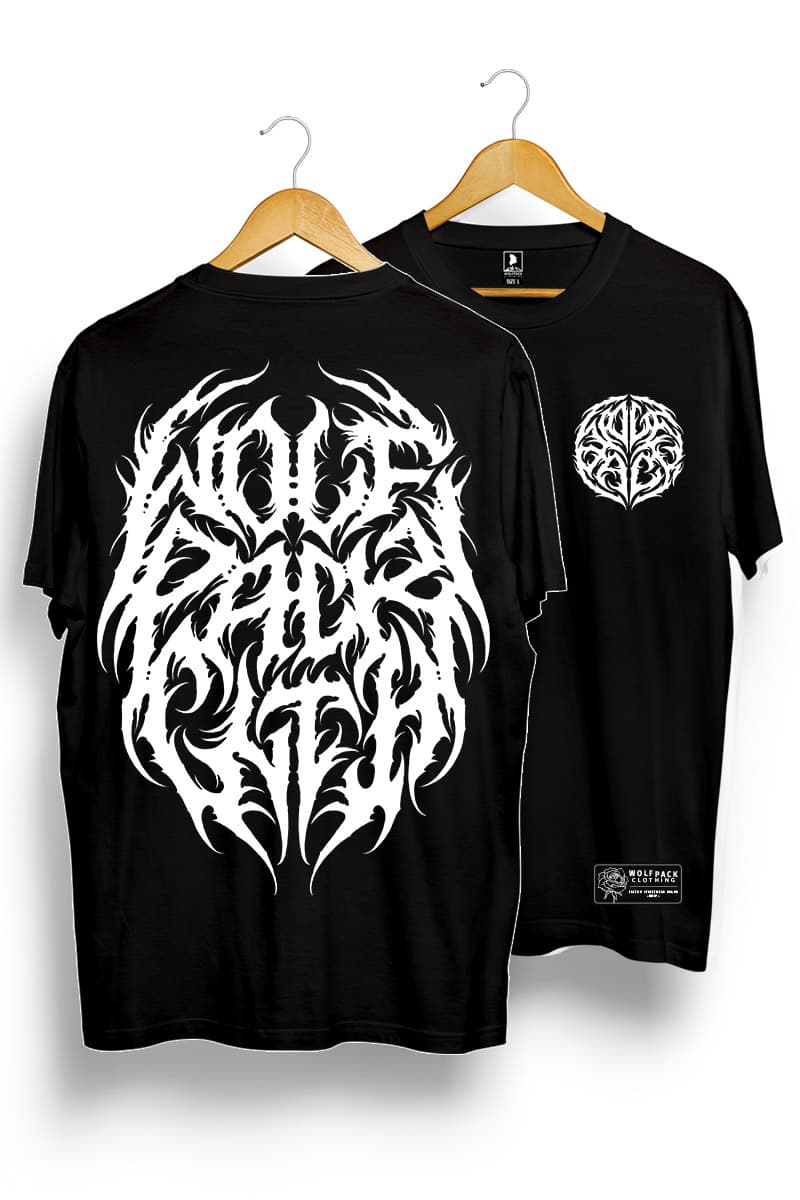 Black t-shirt with DEMISE TEE UNISEX print - Wolfpack Clothing