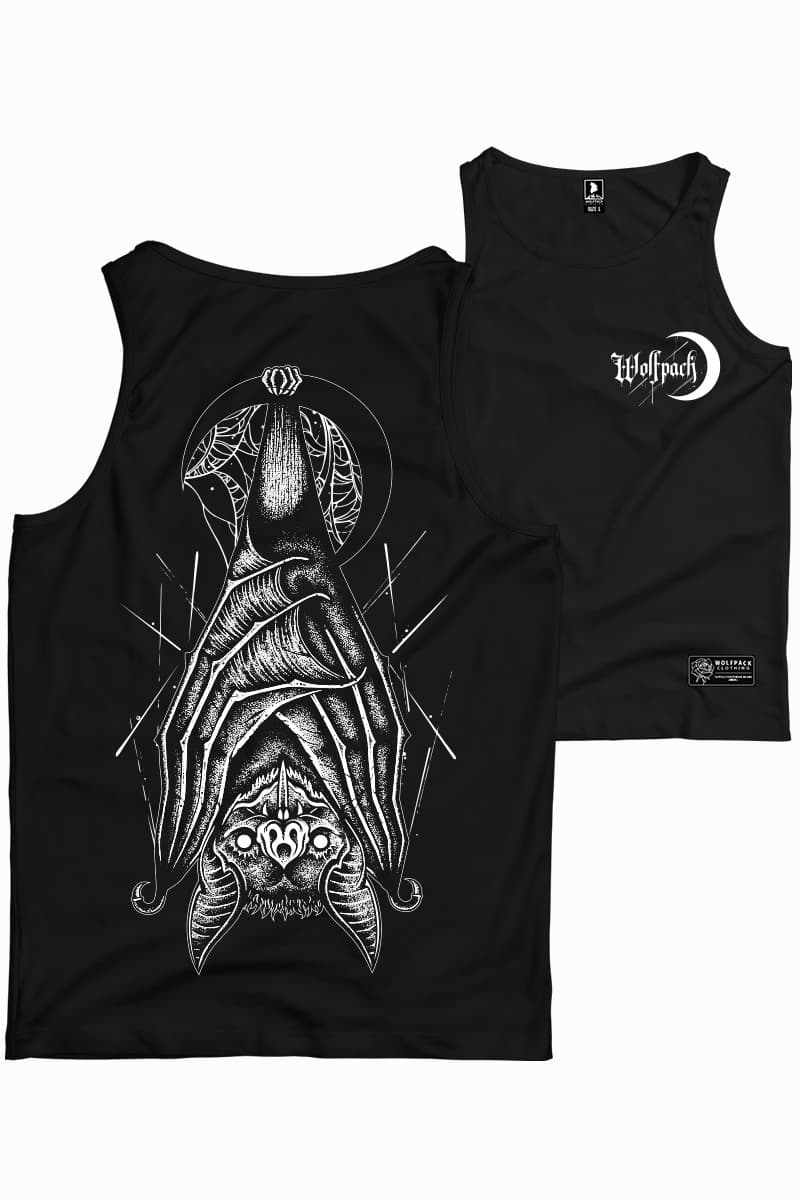 Black tank top with ECLIPSE TANK TOP UNISEX print - Wolfpack Clothing