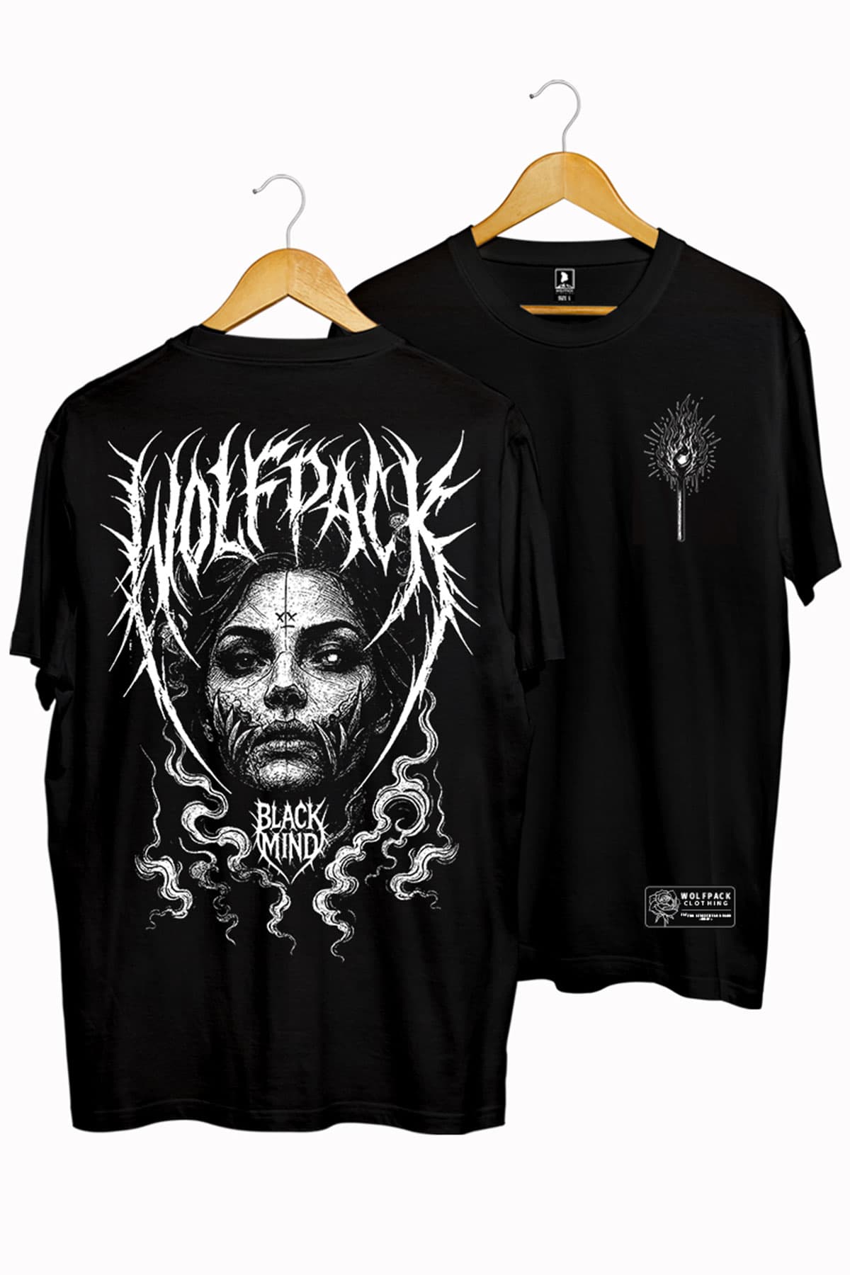 Black t-shirt with HELL WITHIN TEE UNISEX print - Wolfpack Clothing