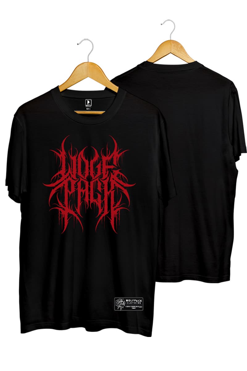 Black t-shirt with INFERNO TEE UNISEX print - Wolfpack Clothing