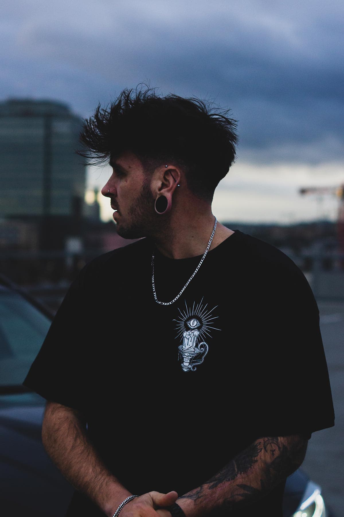 Black t-shirt with MORNING STAR TEE UNISEX print - Wolfpack Clothing