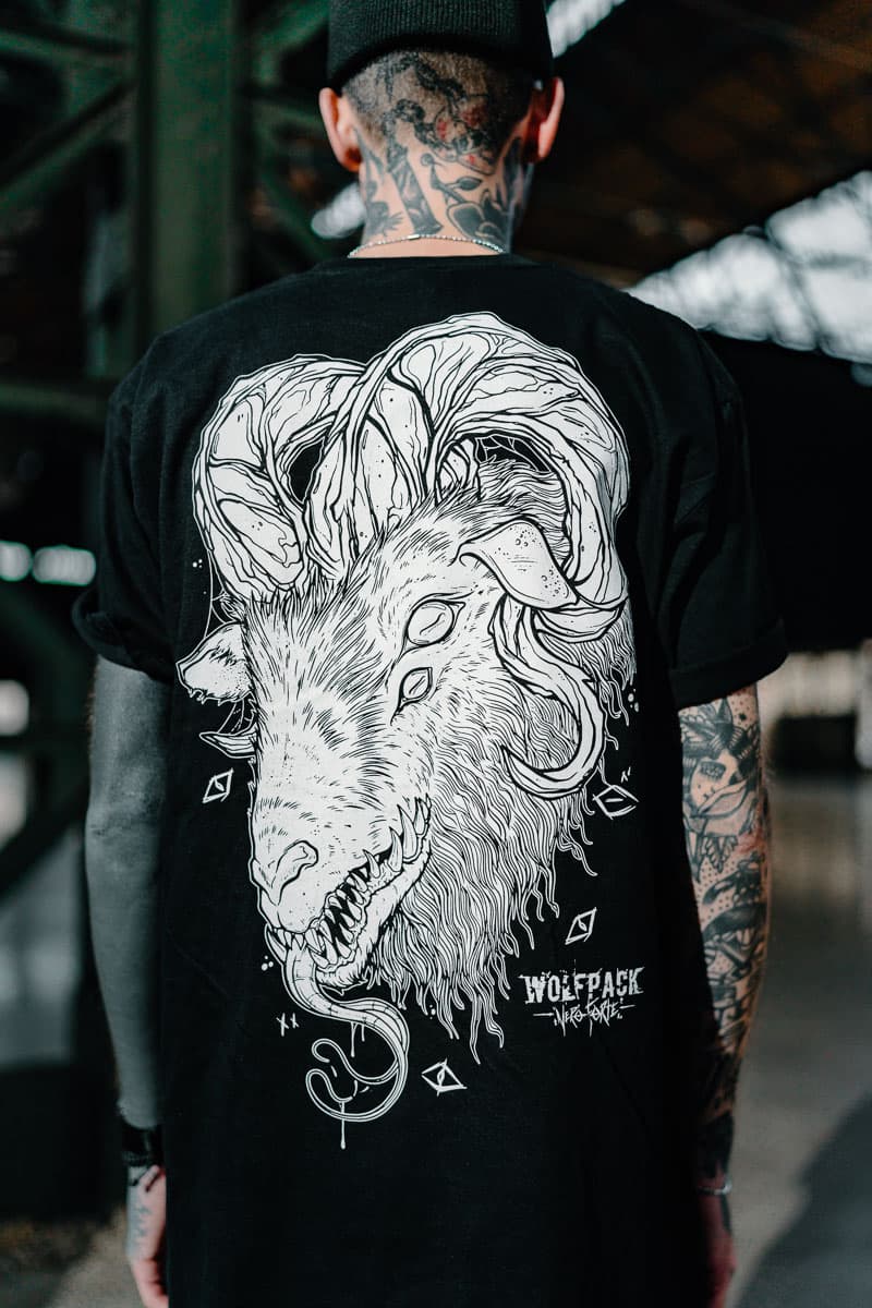 Black t-shirt with MORNING STAR TEE UNISEX print - Wolfpack Clothing