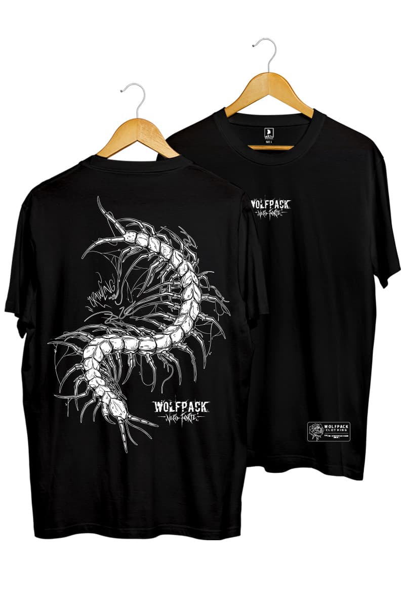Black t-shirt with NEGATIVE ONE TEE UNISEX print - Wolfpack Clothing