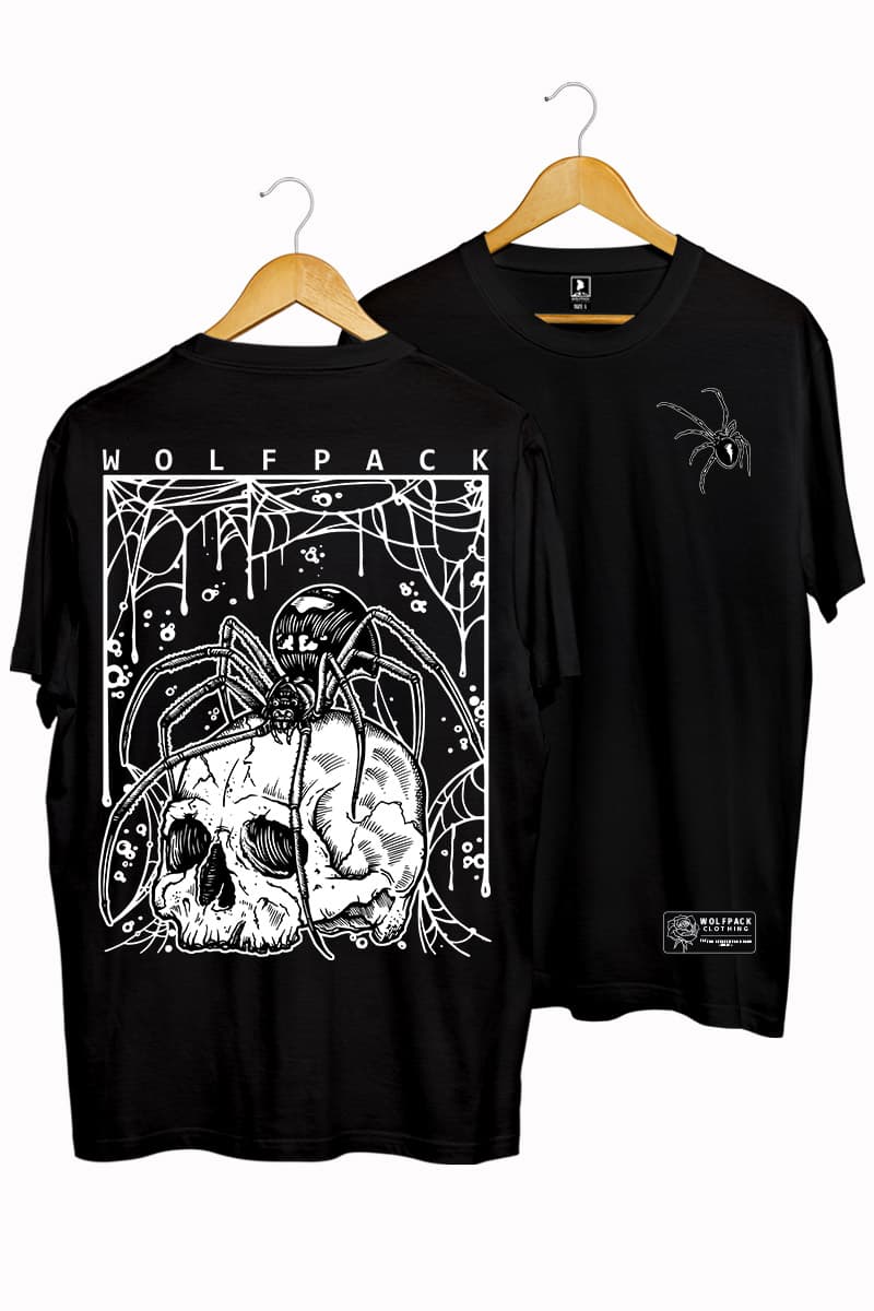 Black t-shirt with NEUROTOXIN TEE UNISEX print - Wolfpack Clothing