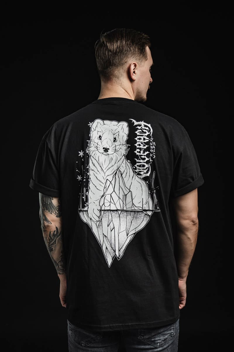 Black t-shirt with NORTH POLE TEE UNISEX print - Wolfpack Clothing