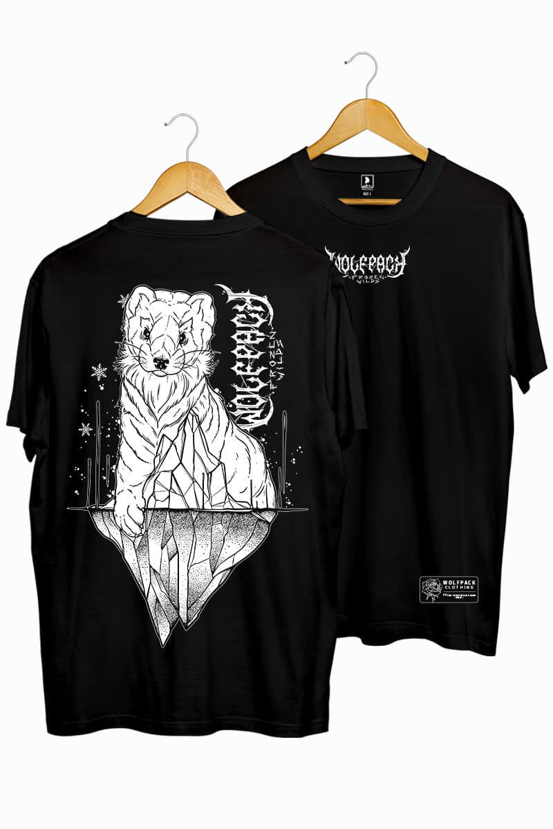 Black t-shirt with NORTH POLE TEE UNISEX print - Wolfpack Clothing