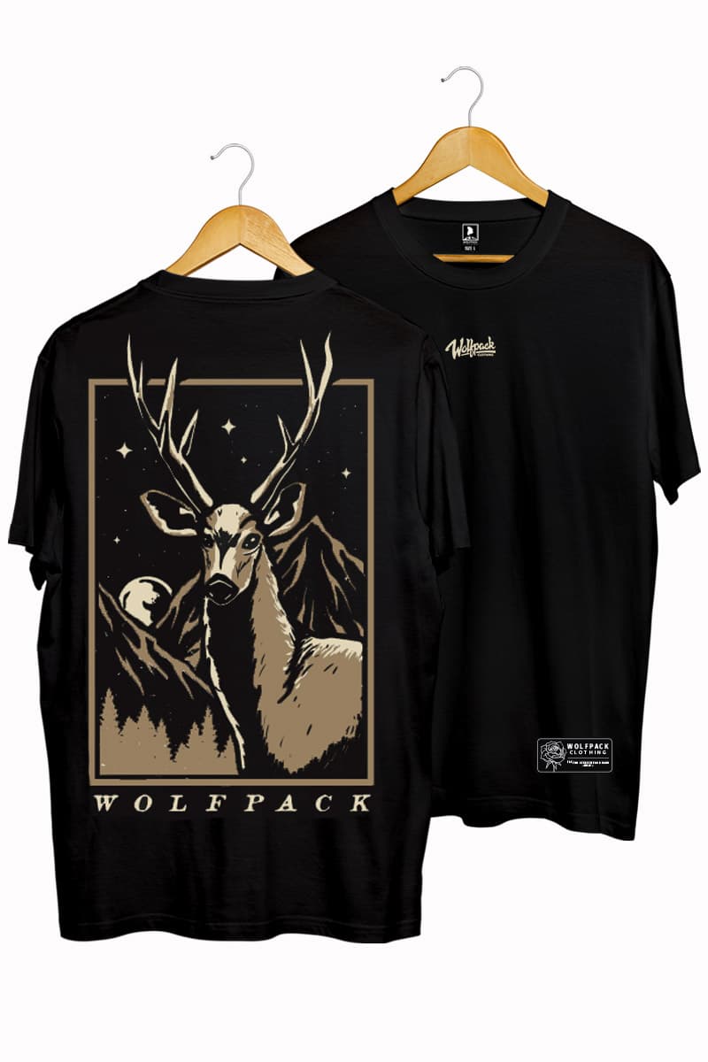 Black t-shirt with PATRONUS TEE UNISEX print - Wolfpack Clothing