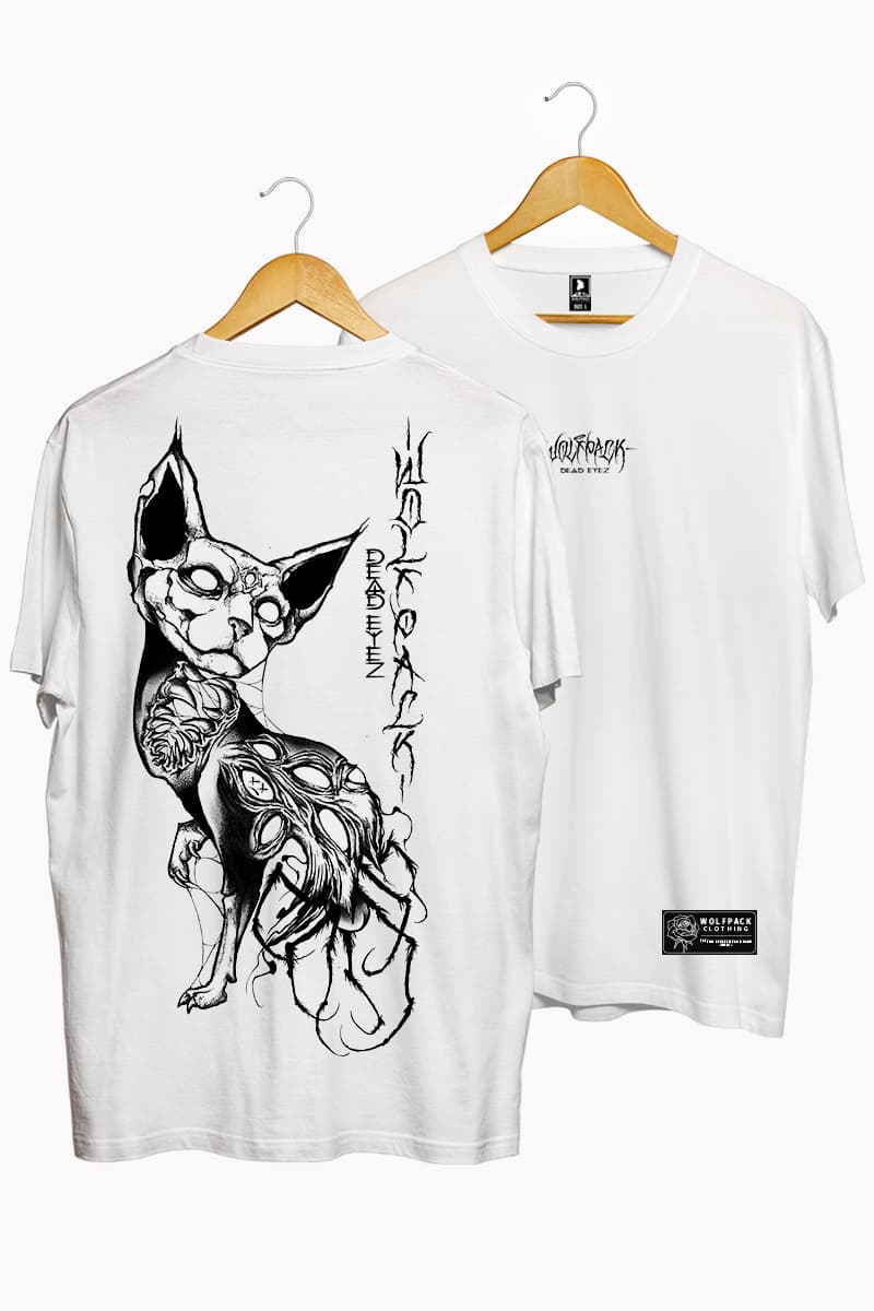White t-shirt with SACRED SILENCE TEE UNISEX print - Wolfpack Clothing