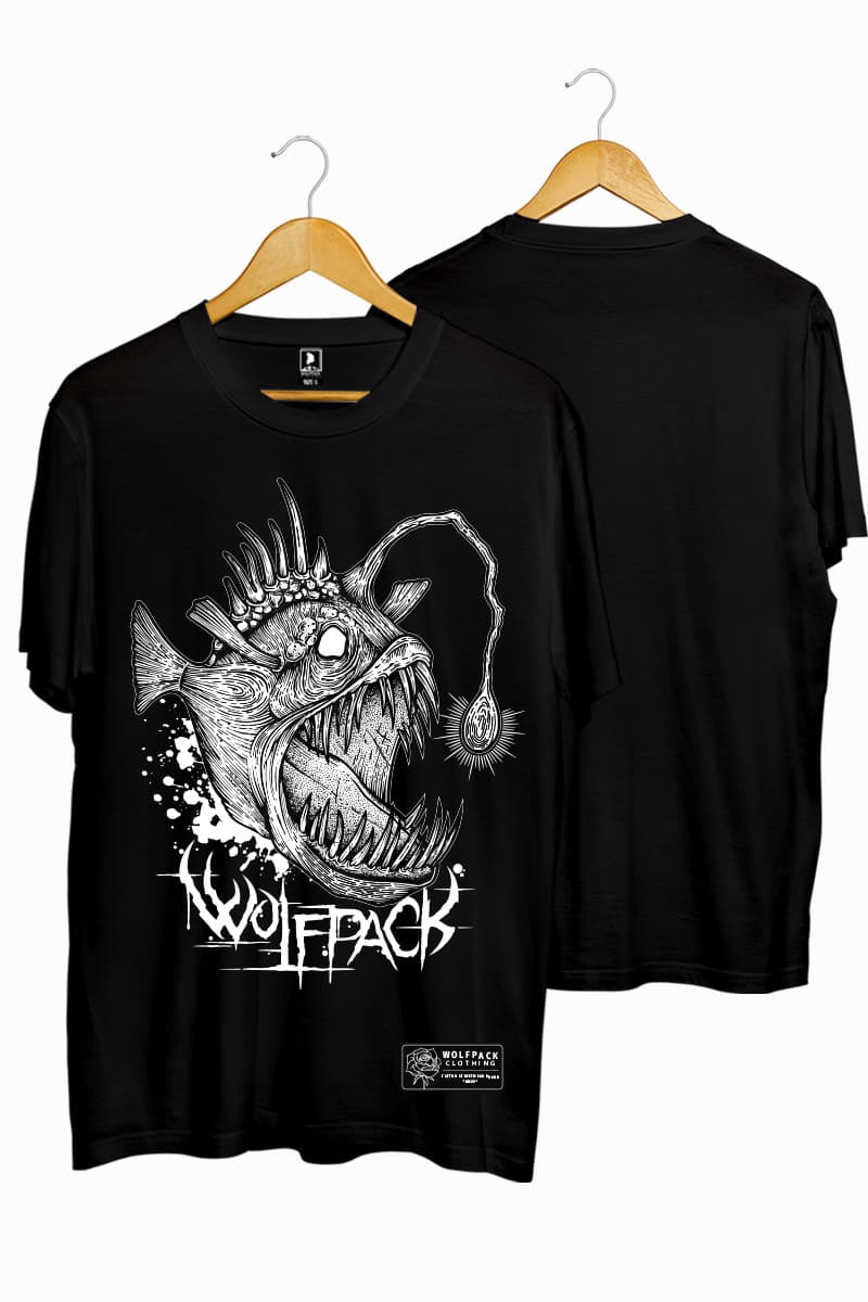Black t-shirt with SEADEVIL TEE UNISEX print - Wolfpack Clothing