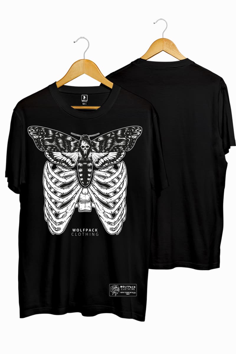 Black t-shirt with SILENT WOLVES TEE UNISEX print - Wolfpack Clothing