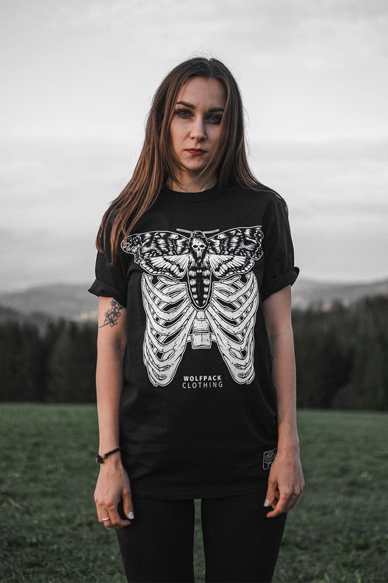 Black t-shirt with SILENT WOLVES TEE UNISEX print - Wolfpack Clothing