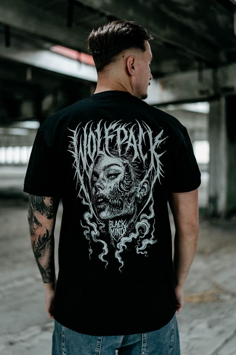 Black t-shirt with TOXIC FAITH TEE UNISEX print - Wolfpack Clothing