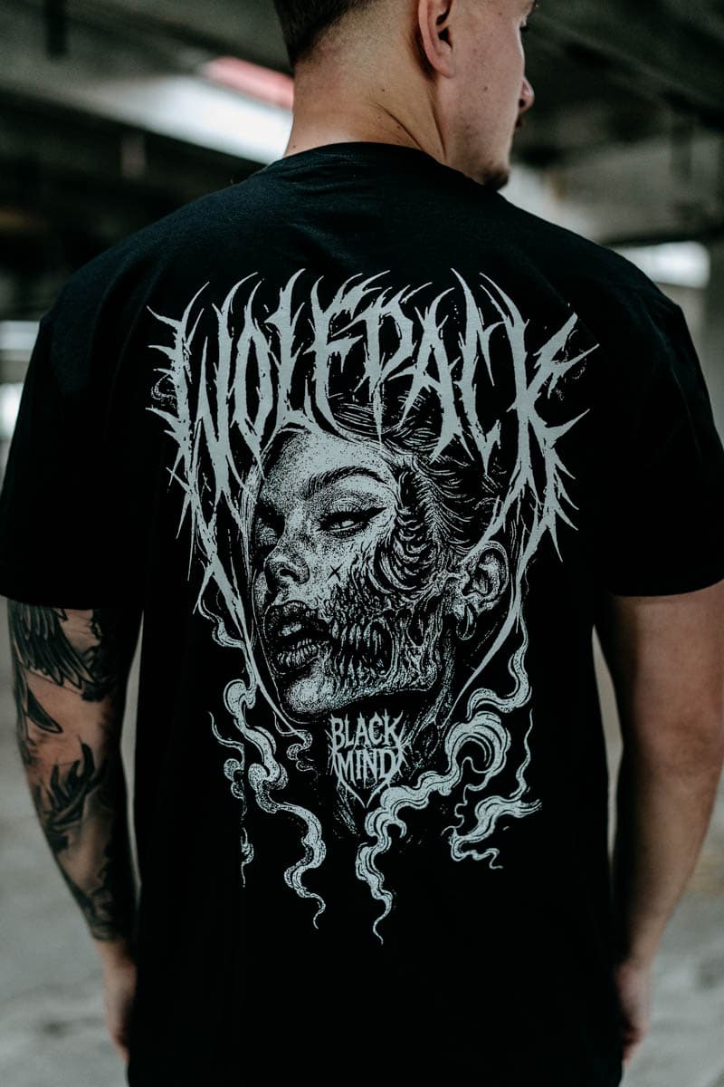 Black t-shirt with TOXIC FAITH TEE UNISEX print - Wolfpack Clothing