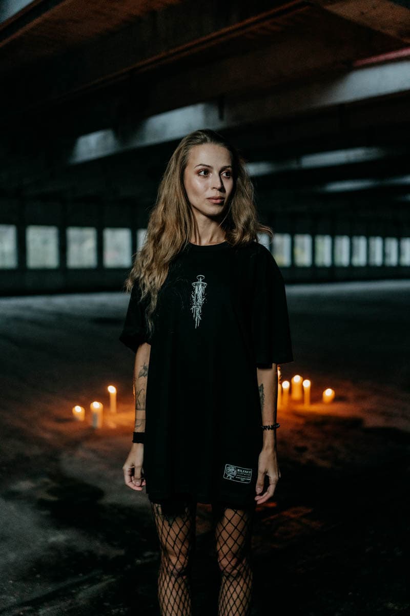 Black t-shirt with TOXIC FAITH TEE UNISEX print - Wolfpack Clothing