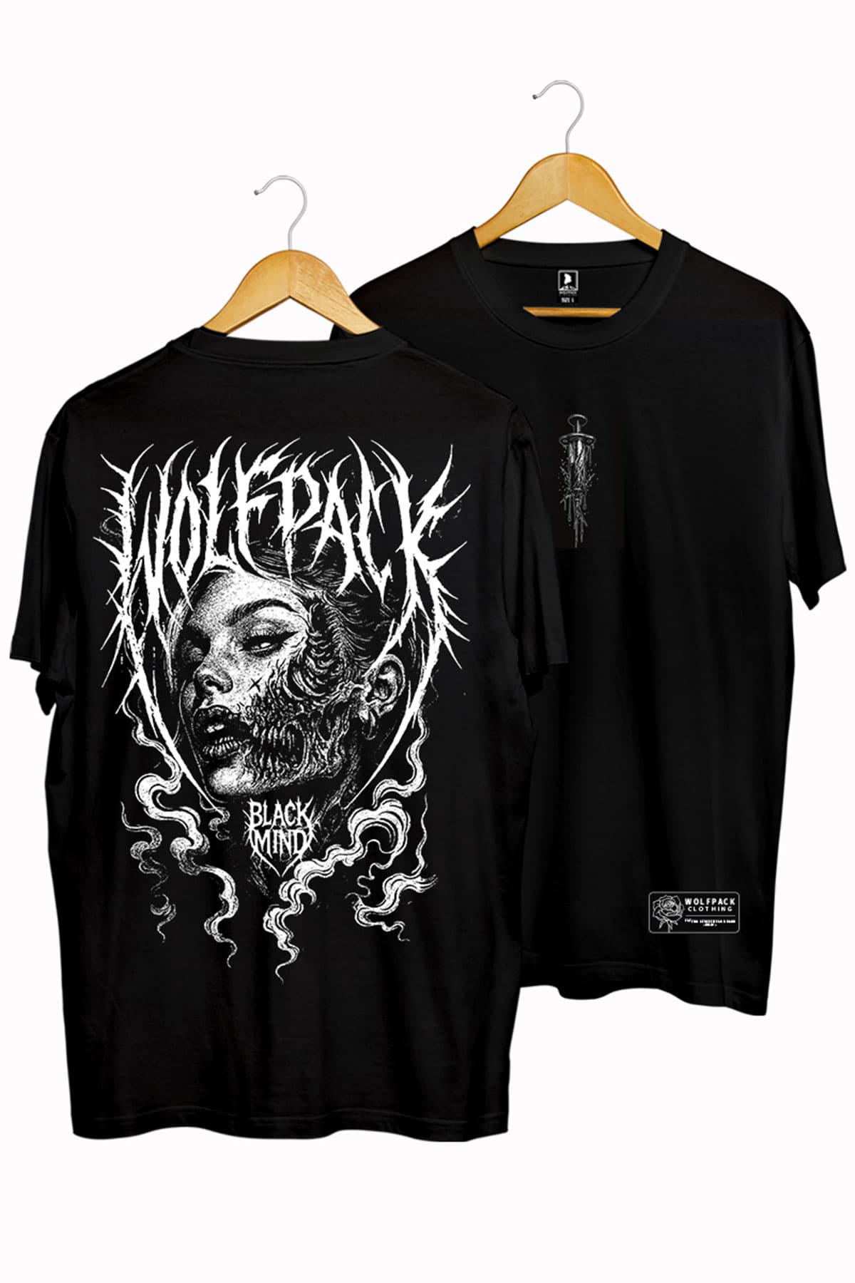 Black t-shirt with TOXIC FAITH TEE UNISEX print - Wolfpack Clothing