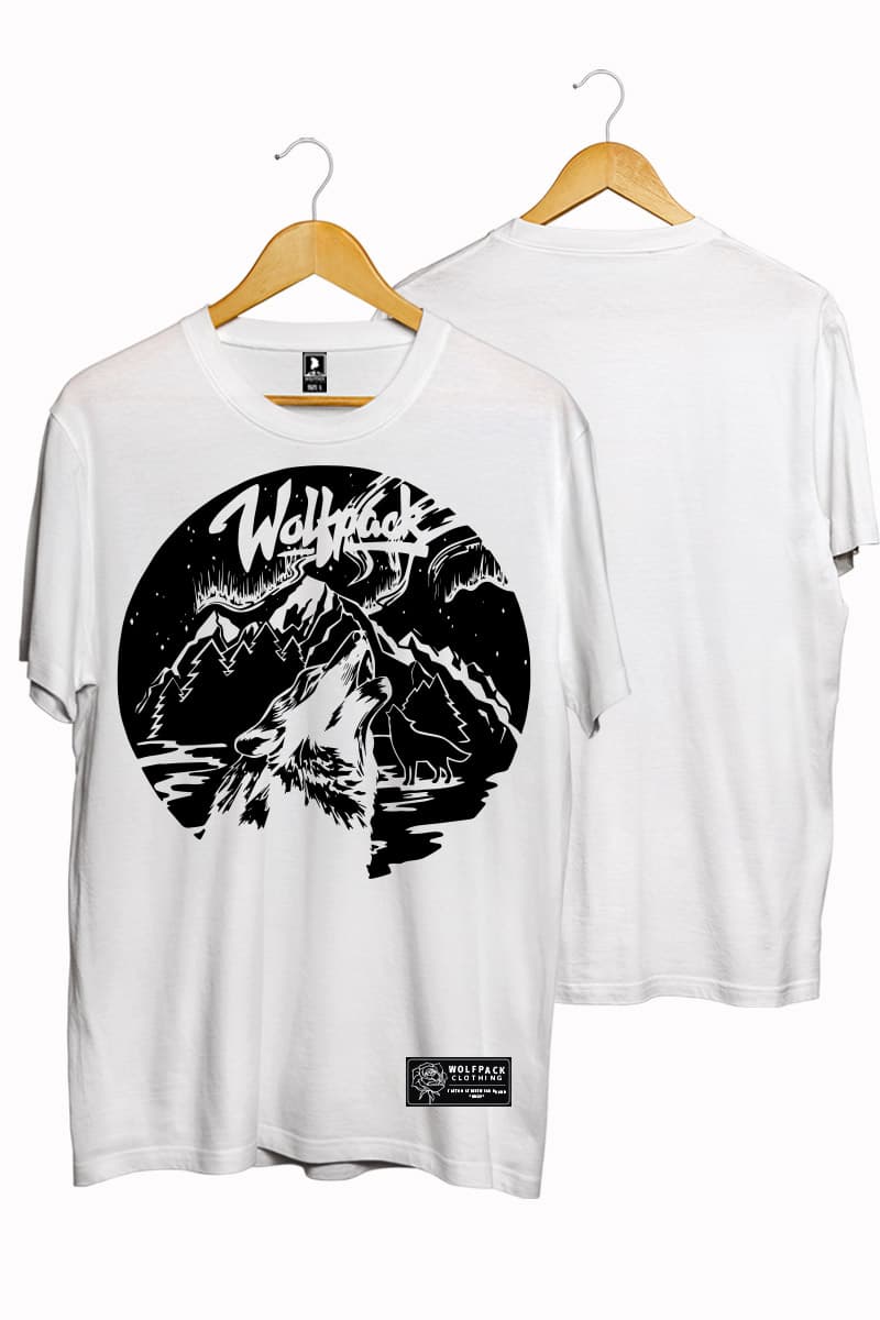 White t-shirt with WOLF TEE UNISEX print - Wolfpack Clothing